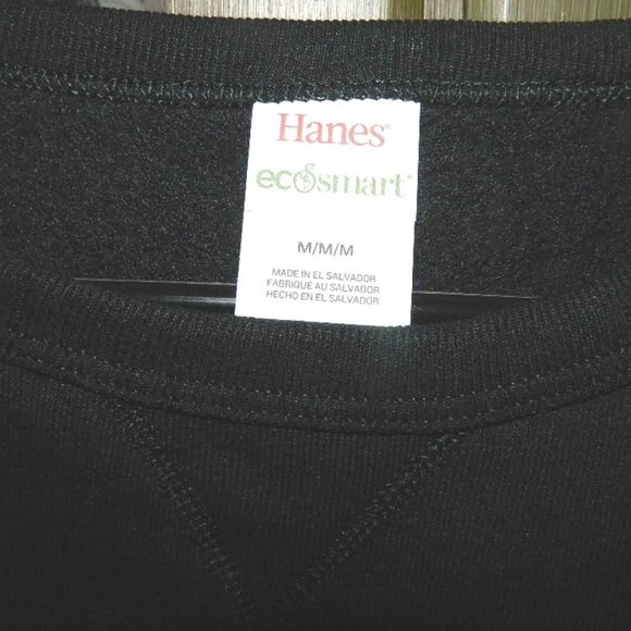HANES Womens Sweatshirt V-Notch Black Size Medium NEW WITH TAGS - Picture 4 of 11
